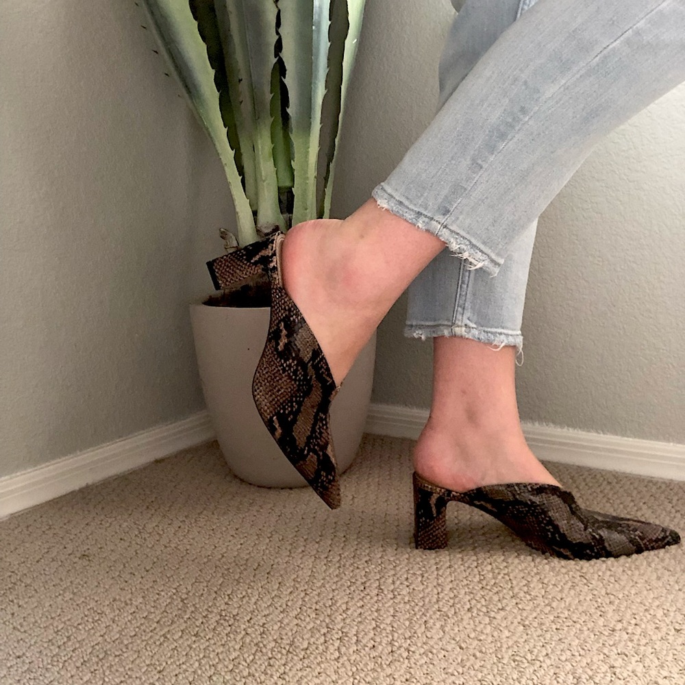 Snake Print Mules